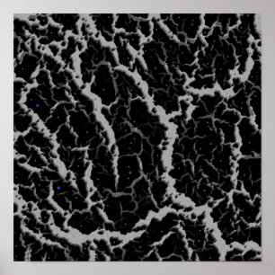 Gebarsten Space Lava - Zilver Poster