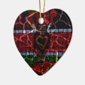 Gebarsten vlag: Houd het simpel - Keniaanse veerkr Keramisch Ornament (Links)