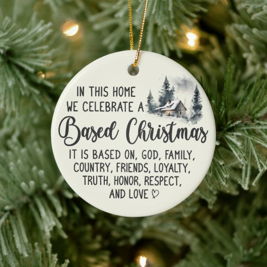 Gebaseerd Christelijk Familie Kerstmis Keramisch Ornament (Boom)