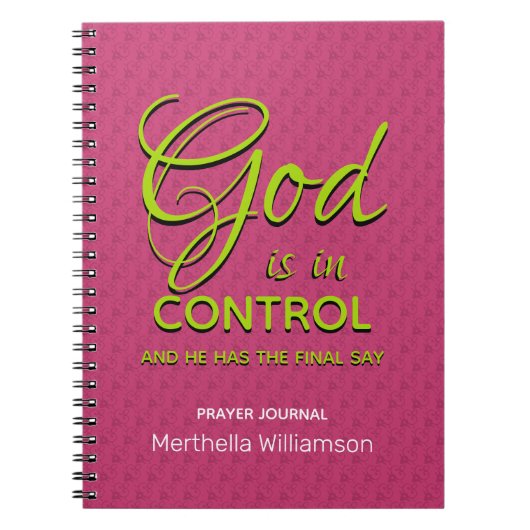 Gebed Devotional Journal Dagboek GOD IS IN CONTROL Notitieboek (Voorkant)