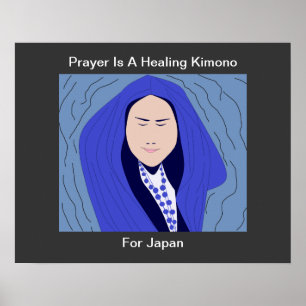 gebed is een helende kimono voor Japan Poster