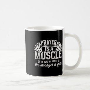 Gebed Is Een Spier Christelijke Fitness Gym Quote Koffiemok