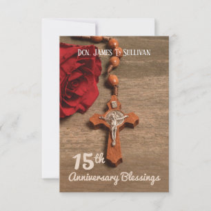 Gebed Kaart Naam 15e Ordinatie Jubileum Roos