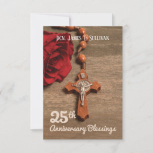 Gebed Kaart Naam 25e Ordinatie Jubileum Roos