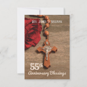 Gebed Kaart Naam 55e Ordinatie Jubileum Roos
