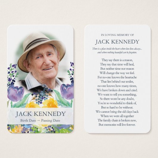 Gebed Kaarten | Bloemblauw Visitekaartje (Voorkant /achterkant)