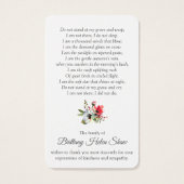 Gebed Kaarten | Bloemenmeer Visitekaartje (Achterkant)