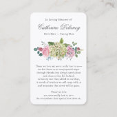 Gebed Kaarten | Land Roos - Deluxe Visitekaartje (Achterkant)