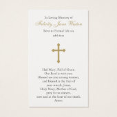 Gebed Kaarten | Mooie Maagd Maria Visitekaartjes (Achterkant)