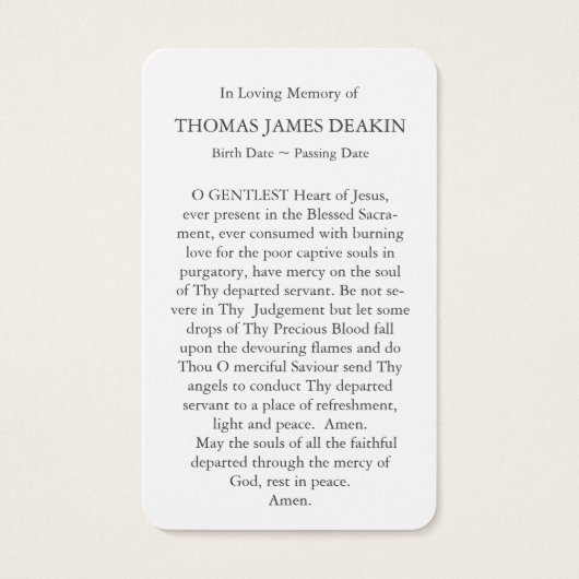 Gebed Kaarten | Schots landschap Visitekaartje (Achterkant)