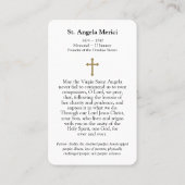 Gebed Kaarten | St Angela Merici Visitekaartje (Achterkant)