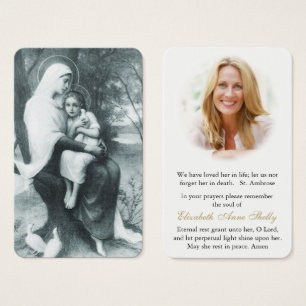 Gebed Kaarten St Anne & Child Mary Visitekaartje