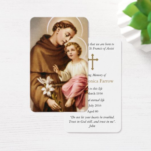 Gebed Kaarten | St Anthony 3 Visitekaartje (Bureau)