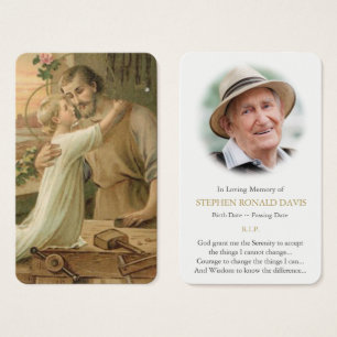 Gebed Kaarten St Joseph de arbeider Visitekaartje