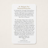 Gebed Kaarten | St. Michael 1 Visitekaartjes (Achterkant)