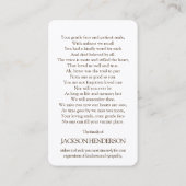 Gebed Kaarten | Winterboom - Deluxe Visitekaartje (Achterkant)