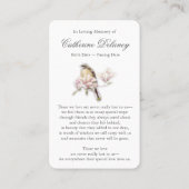 Gebed Kaarten | Witte tulpen Visitekaartje (Achterkant)