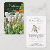 Gebed Kaarten | Witte tulpen Visitekaartje (Voorkant / Achterkant)