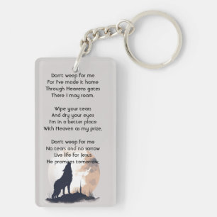 Gebed Lone Wolf Howling Dier Sleutelhanger