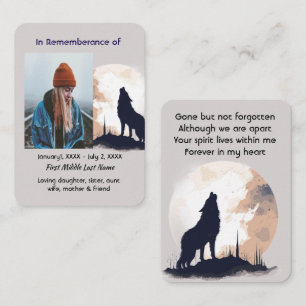 Gebed Lone Wolf Howling Dier Visitekaartje