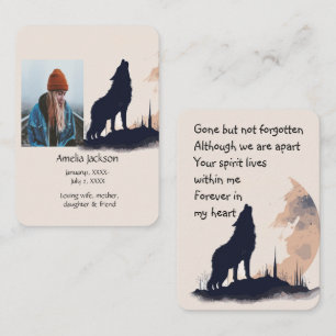 Gebed Lone Wolf Howling Dier Visitekaartje