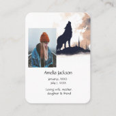 Gebed Lone Wolf Howling Dier Visitekaartje (Voorkant)