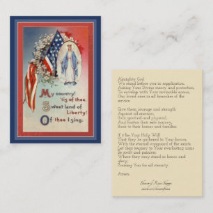 Gebed Militaire Heilige Maagdelijke Mary Holy Card Visitekaartje