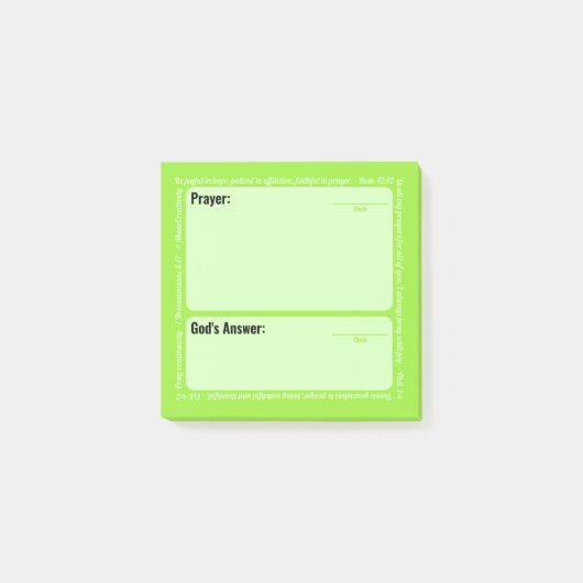 Gebed Post-it Notes (groen) (Voorkant)