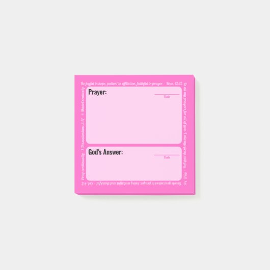 Gebed Post-It Notes (roze) (Voorkant)