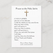 Gebed tot de Heilige Geest Gezegend Maagd Heilige  Visitekaartje (Achterkant)