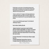 Gebed tot St. Longinus - Centurion bij de kruisigi Visitekaartje (Achterkant)