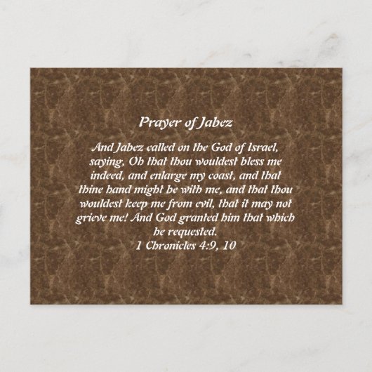 Gebed van Jabez Briefkaart (Voorkant)