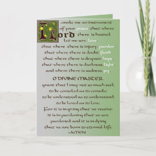 Gebed van St. Francis Catholic Card Kaart