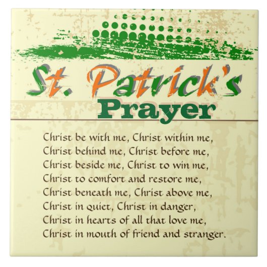 Gebed van St. Patrick, Christus zij met mij Tegeltje (Voorkant)