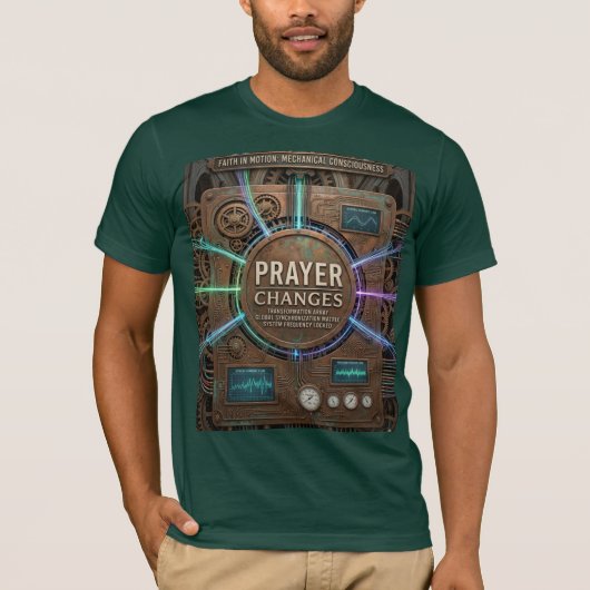 Gebed verandert Alles – Futuristische Steampunk T T-shirt (Voorkant)