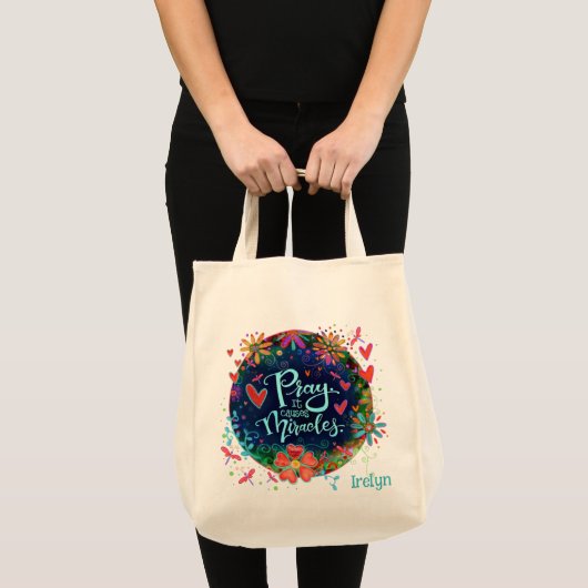 Gebed veroorzaakt wonderen op maat  bloemen Ireyln Tote Bag (Voorkant (product))