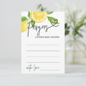 Gebed voor Baby shower Wens Kaart Zomer Citroenen (Staand voorkant)