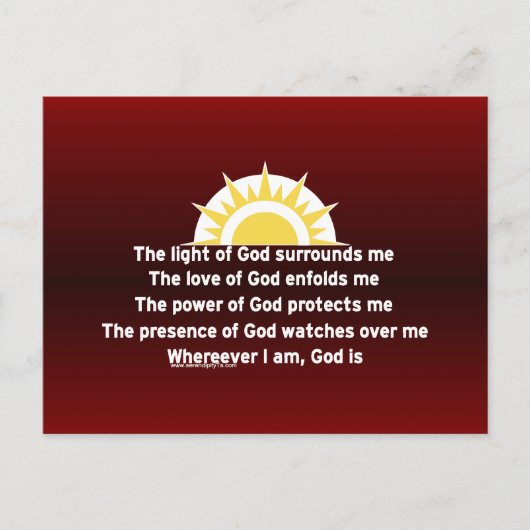 Gebed voor bescherming briefkaart (Voorkant)