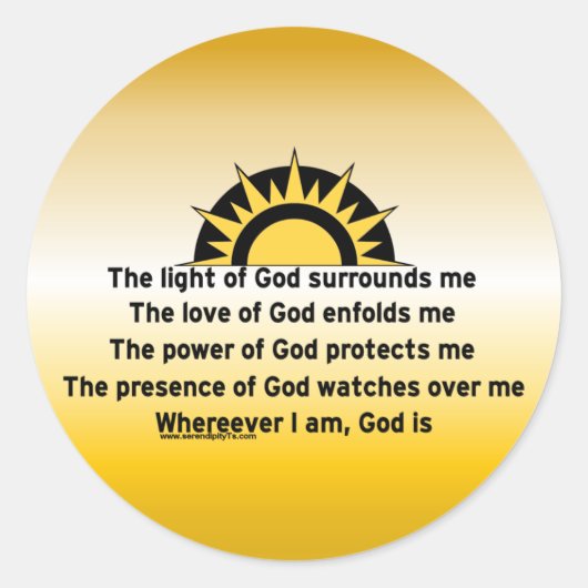 Gebed voor bescherming ronde sticker (Voorkant)