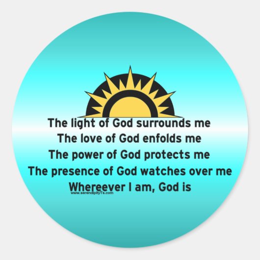 Gebed voor bescherming ronde sticker (Voorkant)