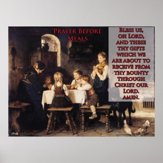 Gebed voor de maaltijden poster (Voorkant)