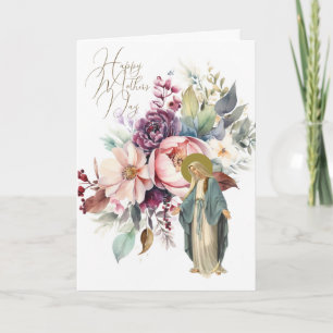 Gebed voor Moederdag met religieuze bloemen Kaart