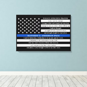 Gebed voor politieagenten gepersonaliseerd dunne b canvas afdruk