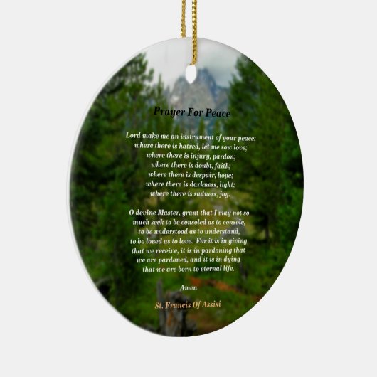 gebed voor vrede keramisch ornament (Rechts)