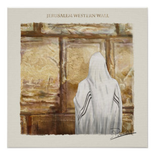 Gebed Westelijke Muur Jeruzalem Oude Stad Israël Perfect Poster