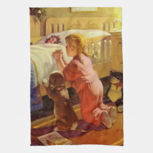 Gebeden voor het Slapen, Meisje met Puppies, Antie Theedoek