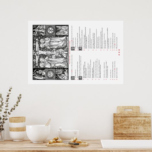 Gebeden voor massaal Poster (Latijn en Engels) (Keuken)