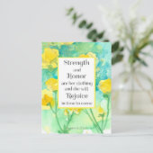 Gebedskaart Schriftuur Spreuken Gele Bloemen  Briefkaart (Staand voorkant)