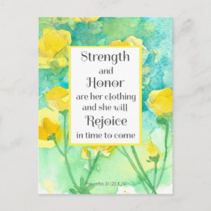 Gebedskaart Schriftuur Spreuken Gele Bloemen Briefkaart
