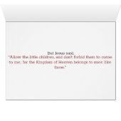 Gebedskaart van de Heer van het Kind: Mattheüs 19: (Binenzijde Horizontaal (Onderkant))